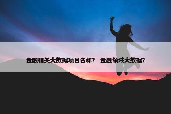 金融相关大数据项目名称？ 金融领域大数据？