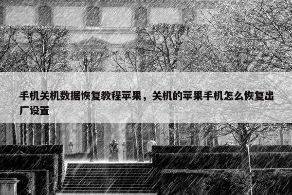 手机关机数据恢复教程苹果，关机的苹果手机怎么恢复出厂设置