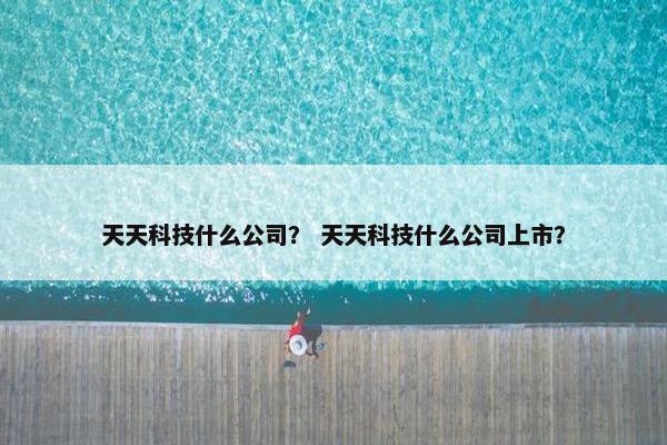 天天科技什么公司？ 天天科技什么公司上市？