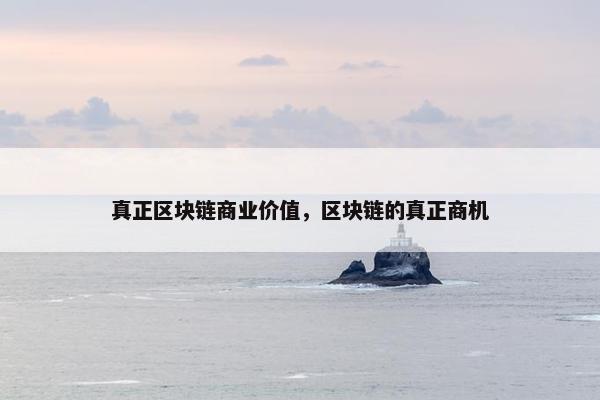 真正区块链商业价值，区块链的真正商机