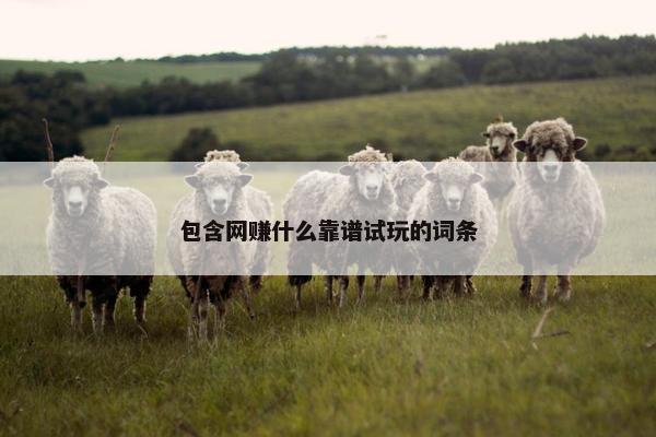 包含网赚什么靠谱试玩的词条