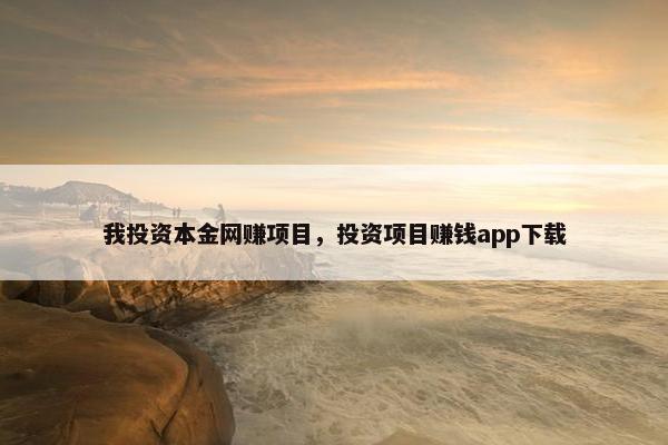 我投资本金网赚项目，投资项目赚钱app下载