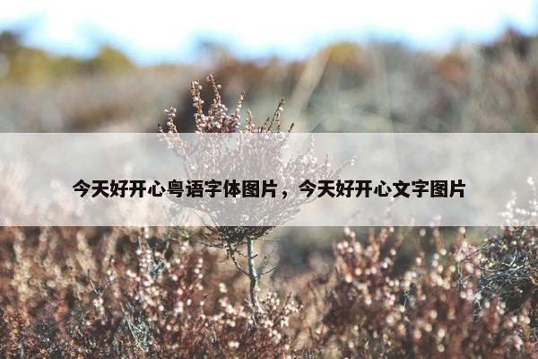 今天好开心粤语字体图片，今天好开心文字图片