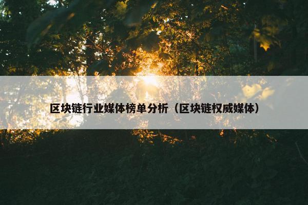 区块链行业媒体榜单分析（区块链权威媒体）