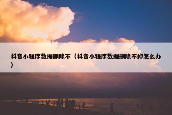 抖音小程序数据删除不（抖音小程序数据删除不掉怎么办）