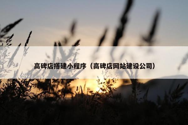 高碑店搭建小程序（高碑店网站建设公司）