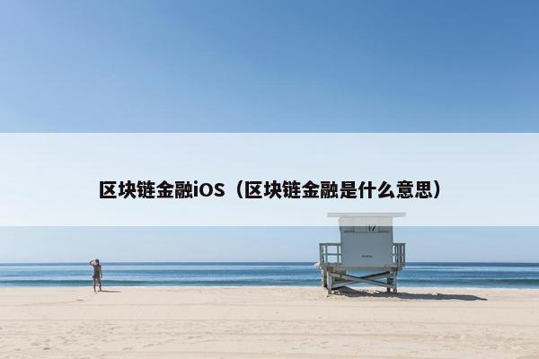 区块链金融iOS（区块链金融是什么意思）