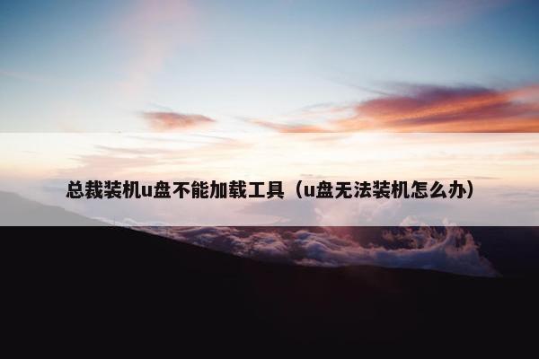 总裁装机u盘不能加载工具（u盘无法装机怎么办）