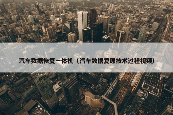 汽车数据恢复一体机（汽车数据复原技术过程视频）