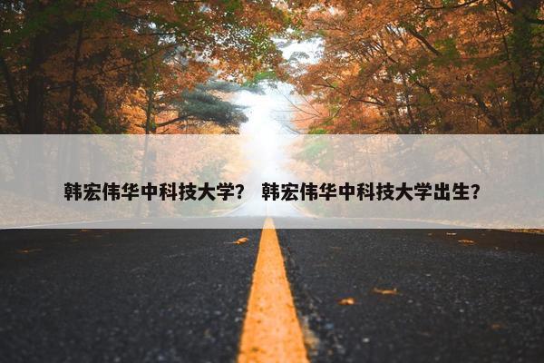 韩宏伟华中科技大学？ 韩宏伟华中科技大学出生？