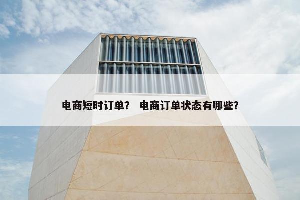电商短时订单？ 电商订单状态有哪些？