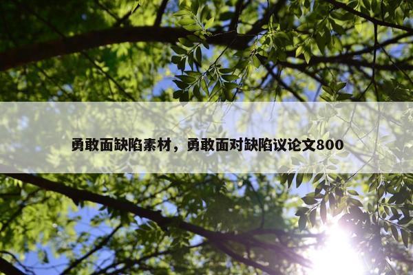 勇敢面缺陷素材，勇敢面对缺陷议论文800