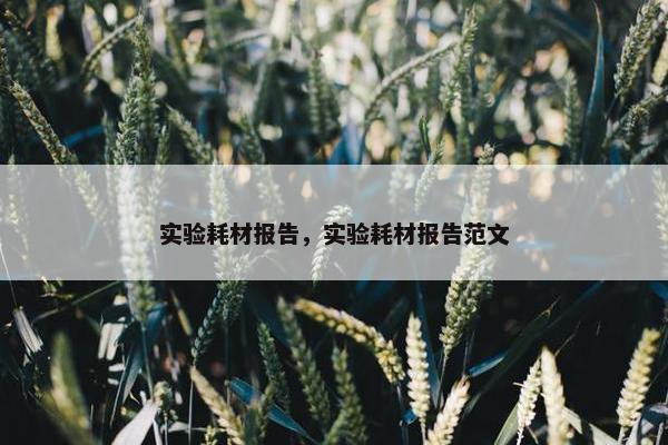 实验耗材报告，实验耗材报告范文