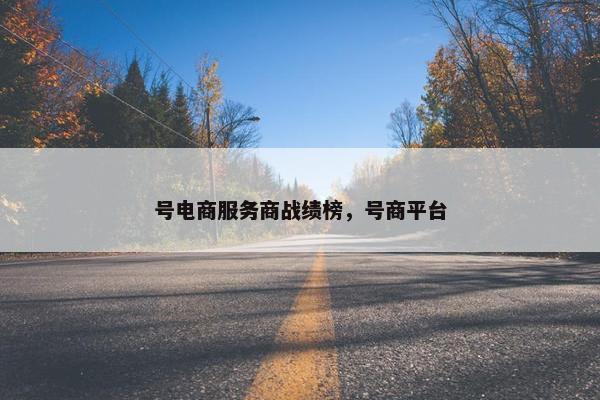 号电商服务商战绩榜，号商平台