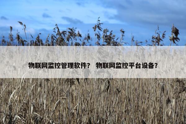 物联网监控管理软件？ 物联网监控平台设备？