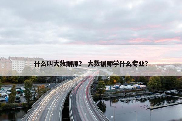 什么叫大数据师？ 大数据师学什么专业？