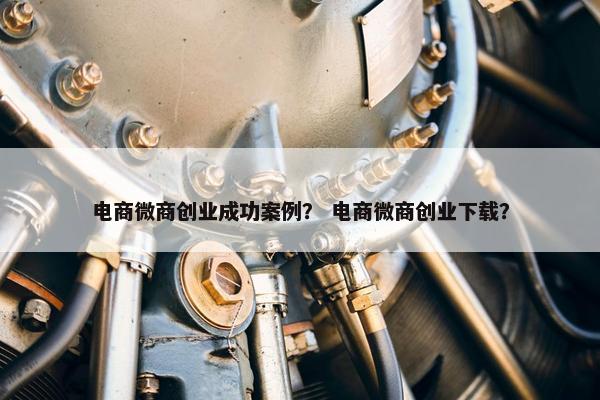 电商微商创业成功案例？ 电商微商创业下载？