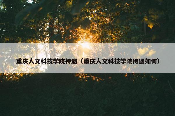 重庆人文科技学院待遇（重庆人文科技学院待遇如何）