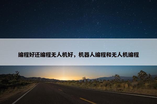 编程好还编程无人机好，机器人编程和无人机编程