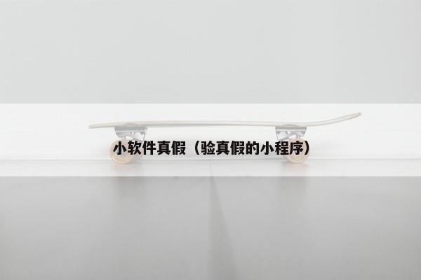 小软件真假（验真假的小程序）