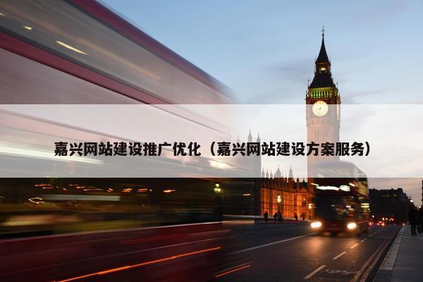 嘉兴网站建设推广优化（嘉兴网站建设方案服务）