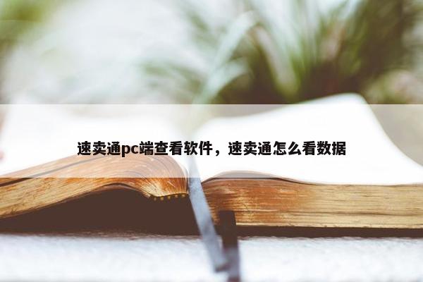 速卖通pc端查看软件，速卖通怎么看数据