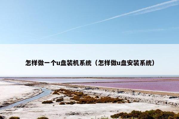 怎样做一个u盘装机系统（怎样做u盘安装系统）
