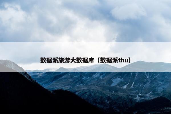数据派旅游大数据库（数据派thu）