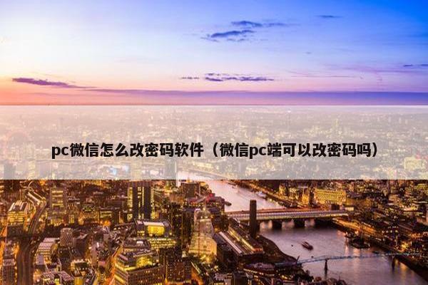 pc微信怎么改密码软件（微信pc端可以改密码吗）