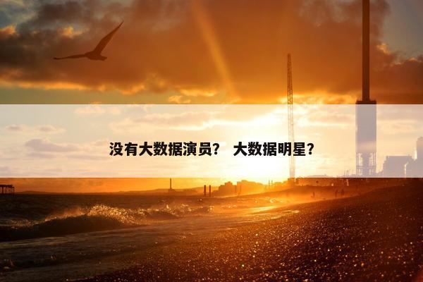 没有大数据演员？ 大数据明星？