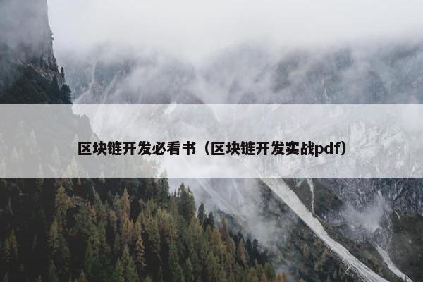区块链开发必看书（区块链开发实战pdf）