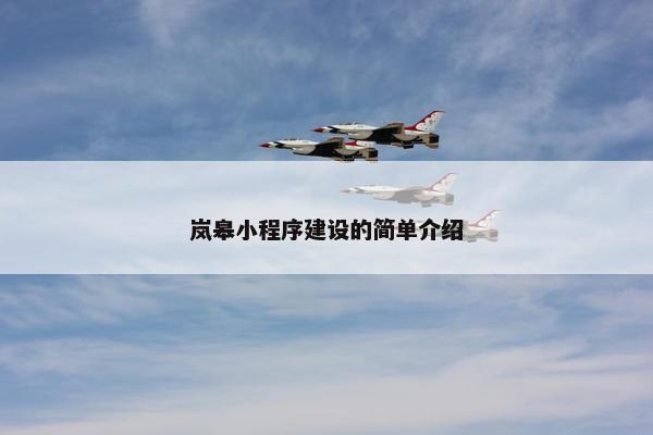 岚皋小程序建设的简单介绍