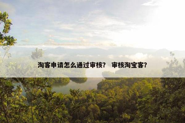 淘客申请怎么通过审核？ 审核淘宝客？