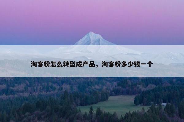 淘客粉怎么转型成产品，淘客粉多少钱一个
