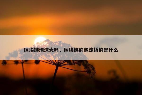 区块链泡沫大吗，区块链的泡沫指的是什么