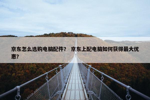 京东怎么选购电脑配件？ 京东上配电脑如何获得最大优惠？
