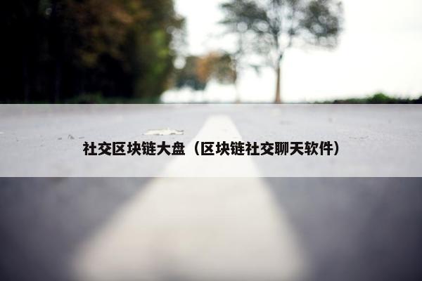 社交区块链大盘（区块链社交聊天软件）