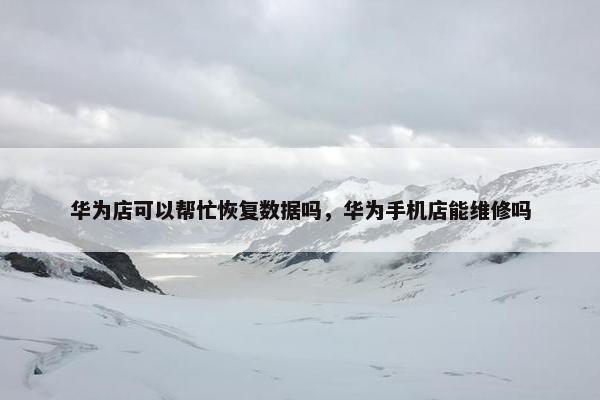 华为店可以帮忙恢复数据吗，华为手机店能维修吗