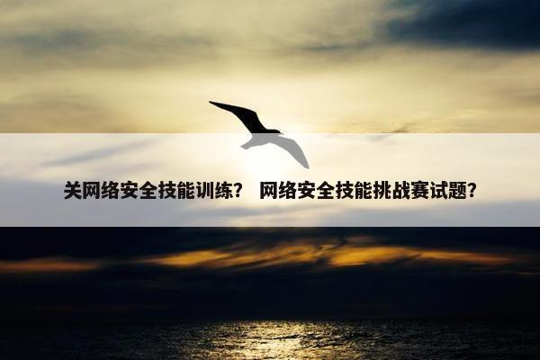 关网络安全技能训练？ 网络安全技能挑战赛试题？