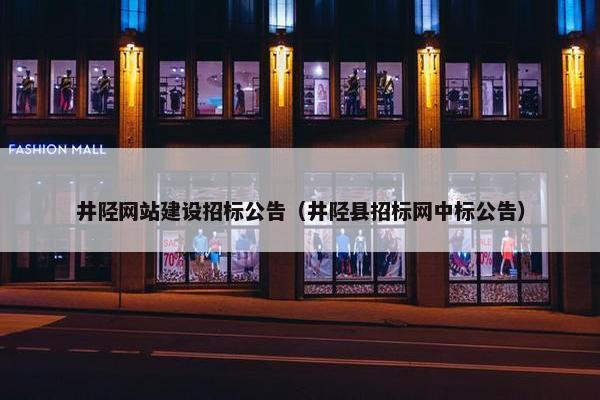 井陉网站建设招标公告（井陉县招标网中标公告）