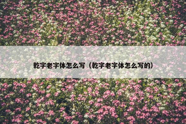 乾字老字体怎么写（乾字老字体怎么写的）