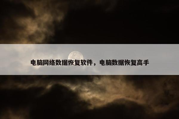 电脑网络数据恢复软件，电脑数据恢复高手
