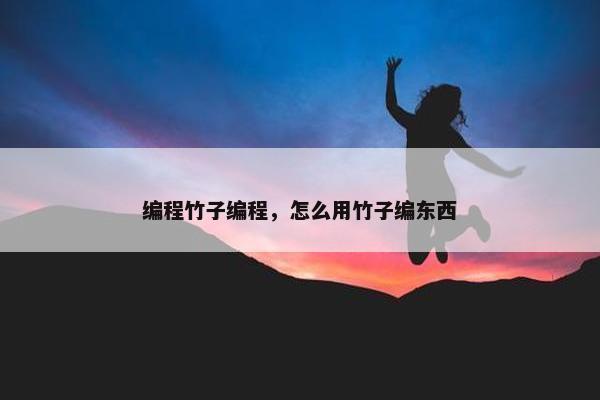 编程竹子编程，怎么用竹子编东西