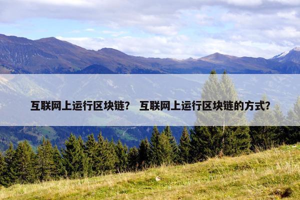 互联网上运行区块链？ 互联网上运行区块链的方式？