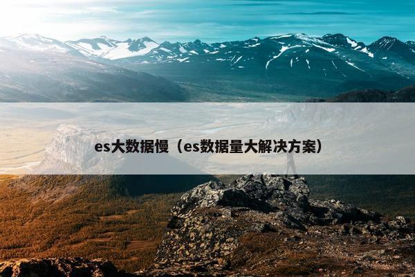 es大数据慢（es数据量大解决方案）