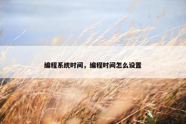 编程系统时间，编程时间怎么设置