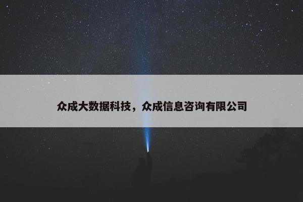 众成大数据科技，众成信息咨询有限公司