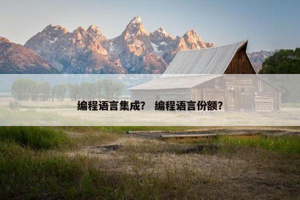 编程语言集成？ 编程语言份额？