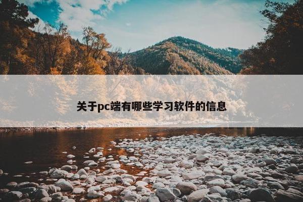 关于pc端有哪些学习软件的信息