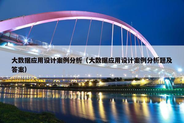 大数据应用设计案例分析（大数据应用设计案例分析题及答案）
